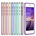 Costyle 10pcs/lot 10 Colors Clear Slim Bumper Cover Skin Case w/Metal Buttons Compatible iPhone 6 iPhone 6S 4.7 Inch-Black White Pink Purple Orange Yellow Blue Deep Blue Red Rose