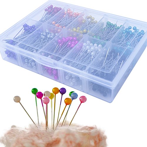 image for Sewing Pins VAPKER 36 mm 1000 Pcs Pearlized Head Quilting Pins Floral 