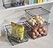 mDesign Household Stackable Wire Storage Organizer Bin Basket with Built-In Handles for Kitchen Cabinets, Pantry, Closets, Bedrooms, Bathrooms пїЅ Large, Steel in Durable Bronze Finish