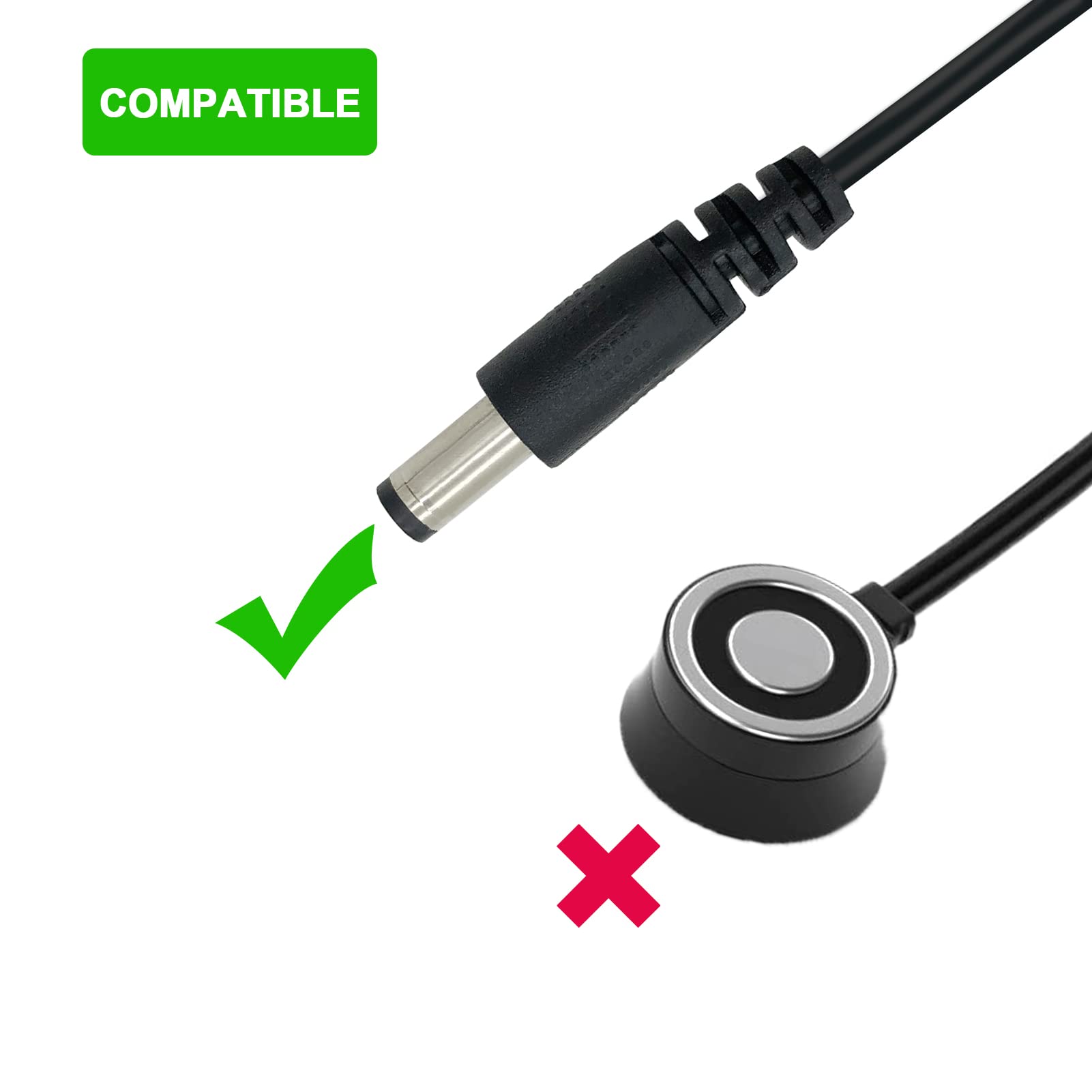 10.8V Battery Charger Replacement for Shark VACMOP VC205 VM200 VC200 UM200 UM205 Cordless Hard Floor Vaccum Mop AC Adapter Power Cord 6.6 FT (DC Round Charging Port, Not for Magnetic)