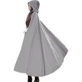 Flygo Women Wool Blend Hooded Cape Fall Winter Cloak with Hood Windproof Poncho Maxi Coat