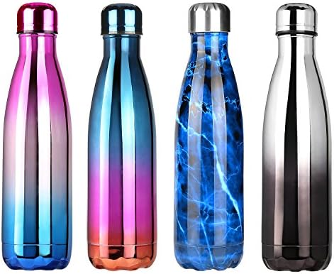 AOFU Water Bottles, Vacuum Insulated Stainless Steel Water Flask for Outdoors, Sports, Camping, Cycling, Gym - 500ml/17oz