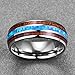 Vakki 6mm 8mm Hawaiian Koa Wood Tungsten Rings for Men Blue Created Opal Wedding Band Dome Style Comfort Fit Size 6-14