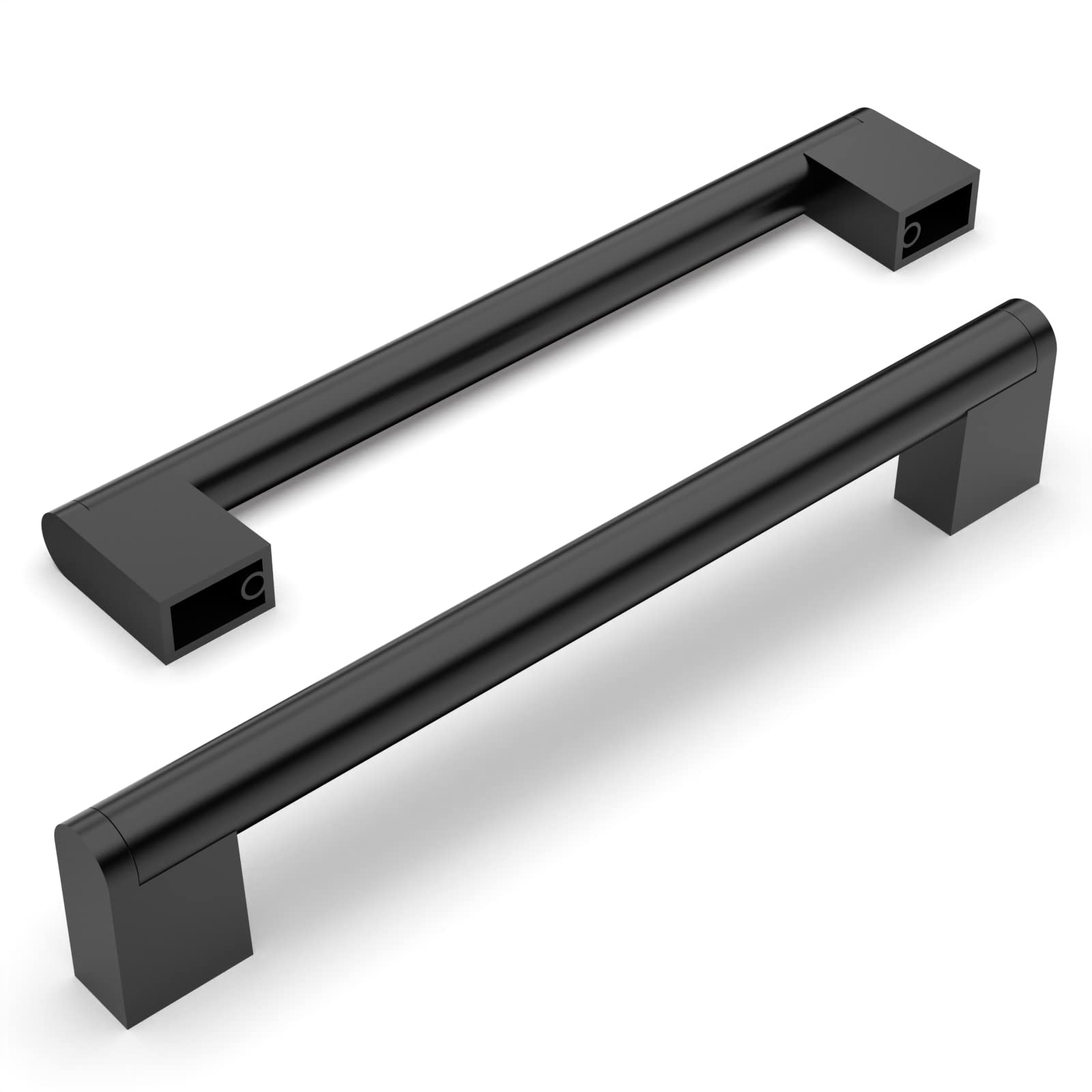 Amerdeco UK0038 Furniture Handles, Stainless Steel, Black, Cabinet Handles, Kitchen Handles, 160 mm Hole Spacing, Drawer Handles, Zinc Alloy Drawer Handles, Handles for Kitchen Cabinets, Wardrobe,