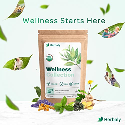 Herbaly Wellness Collection Tea 8 Active Herbs Improve General