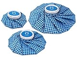 HomeTop 3 Pack Healthcare Reusable Ice Bag Pack for Cold Therapy (Blue/White Checkered)