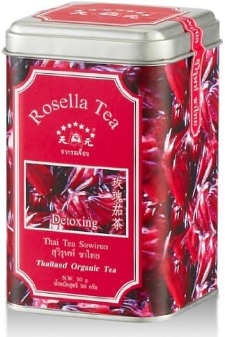 Suwirun Thai Tea ,Rosella Organic Tea - 1.76 Ounces Tin