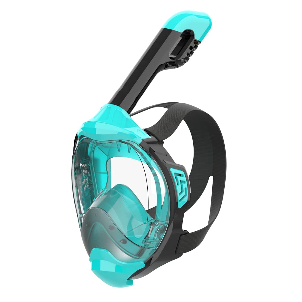 Kids Full Face Snorkel Mask 2 Pack - 180° Panoramic View, Anti-Fog, Anti-Leak, Foldable (Shark Design)