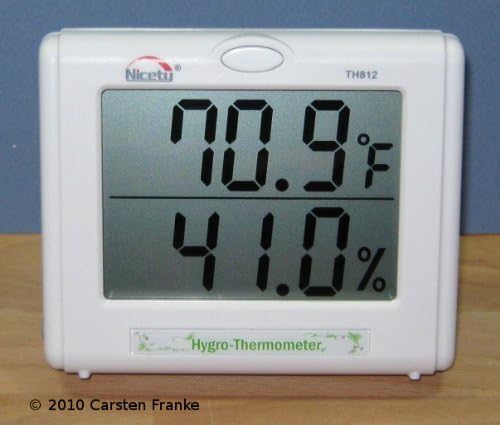 Temperature Humidity Meter - Hygrometer for Hydroponics, Greenhouse, Gardening Model: TH812 (Newborn, Child, Infant) by Nicety