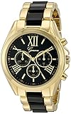 Geneva Women's GV/1000BKBK Multi-Function Dial Gold-Tone and Black Bracelet Watch