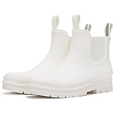 HISEA Women's Short Rain Boots Fashion Waterproof Chelsea Boots Ankle Garden Shoes for Ladies Non Slip Outdoor Work Booties Lightweight Rubber Rainboots with Comfort Insole