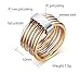 VNOX Stainless Steel Wrap Ring for Women Wedding Promise Engagement,Tri-Color,Gold,Silver,Rose,Size 9