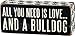 Primitives by Kathy Box Sign, 2.5-Inch by 6-Inch, Bulldog