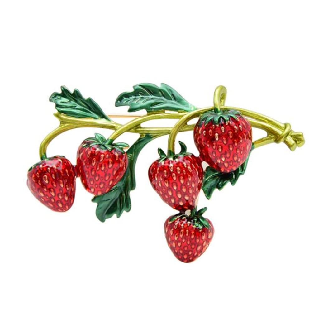 Strawberry Enamel Brooch For Women Red Strawberry Pin Brooch Fruit Brooches Pins Badges for Clothing Backpacks Bag