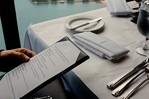 3PCS Menu Holder Menu Covers Synthetic Leather Single Panel with Angled Corners Black - 11.4" x 5.1" (L x W) - Thumbnail 5