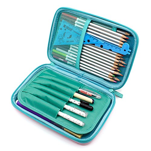 Cute Dinosaur Hardtop Pencil Case - Kids Large Colored Pen Holder Box With Compartments - Toddlers Boys Pencil Pouch Bag Stationery Organizer