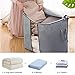 Foldable Storage Bag Organizers, Waterproof Anti-Mold Moisture Proof Clothes Storage Container Zipper Bag with Clear Window Carry Handles for Blanket Comforter Bedding, Closet Storage Boxes (2 Packs)