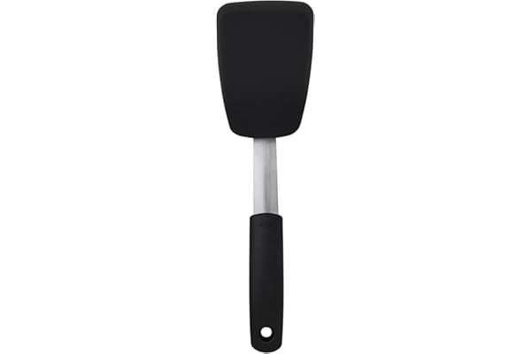 OXO GG 1071536BK Silicone Flex Turner, Black | Heat-resistant head, safe for non-stick cookware, comfortable non-slip handle
