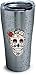 Tervis Triple Walled Fiesta Insulated Tumbler Cup Keeps Drinks Cold & Hot, 20oz - Stainless Steel, Skull and Flowers