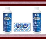 2 Pack 8oz BLITZ Concentrated Jewelry Cleaning Solution + FREE Microfiber Cleaning Cloth - Ideal for use with Ultrasonic Cleaners!