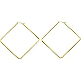 Hoop Earrings for Women - 18K Gold Plated Copper Minimalist Jewelry, Hypoallergenic Lightweight Design Fashion Statement Accessories for Daily Wear & Gifts