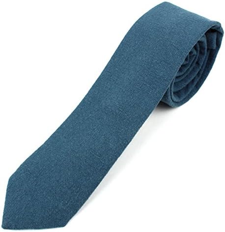 Men's Skinny Necktie Tie Textured and Distressed Finish - Blue