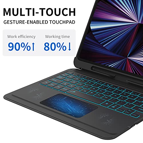 iPad Pro 11 Inch 2021 Case with Keyboard, Smart Magic Keyboard for iPad