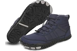 Yoyumtz Winter Snow Boots for Women Men, Hike Winter Barefoot Shoes Minimalist Winter Snow Boots Zero Drop & Wide Toe Box & Waterproof Fur Lining Snow Booties Warm Hike Shoes