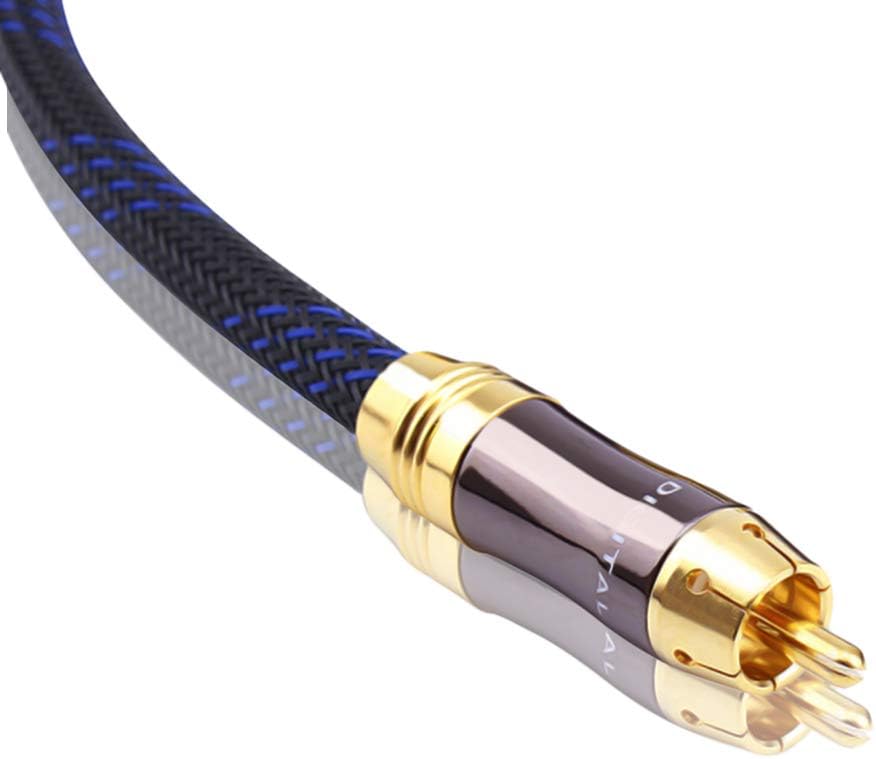 KUYIOHIFI Dual Shielded (OD 8.0mm) RCA Male to RCA Male subwoofer Cable (2 Feet): Computers & Accessories