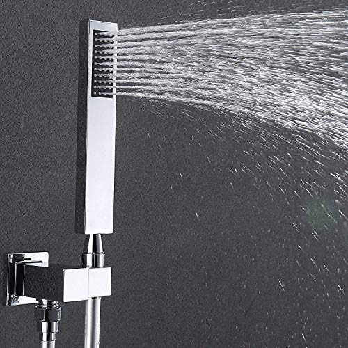 Esnbia Shower System, Chrome Shower Faucet Set with High Pressure 10" Rain Shower Head Combo Set for Bathroom All Metal(Vlave Not Include)