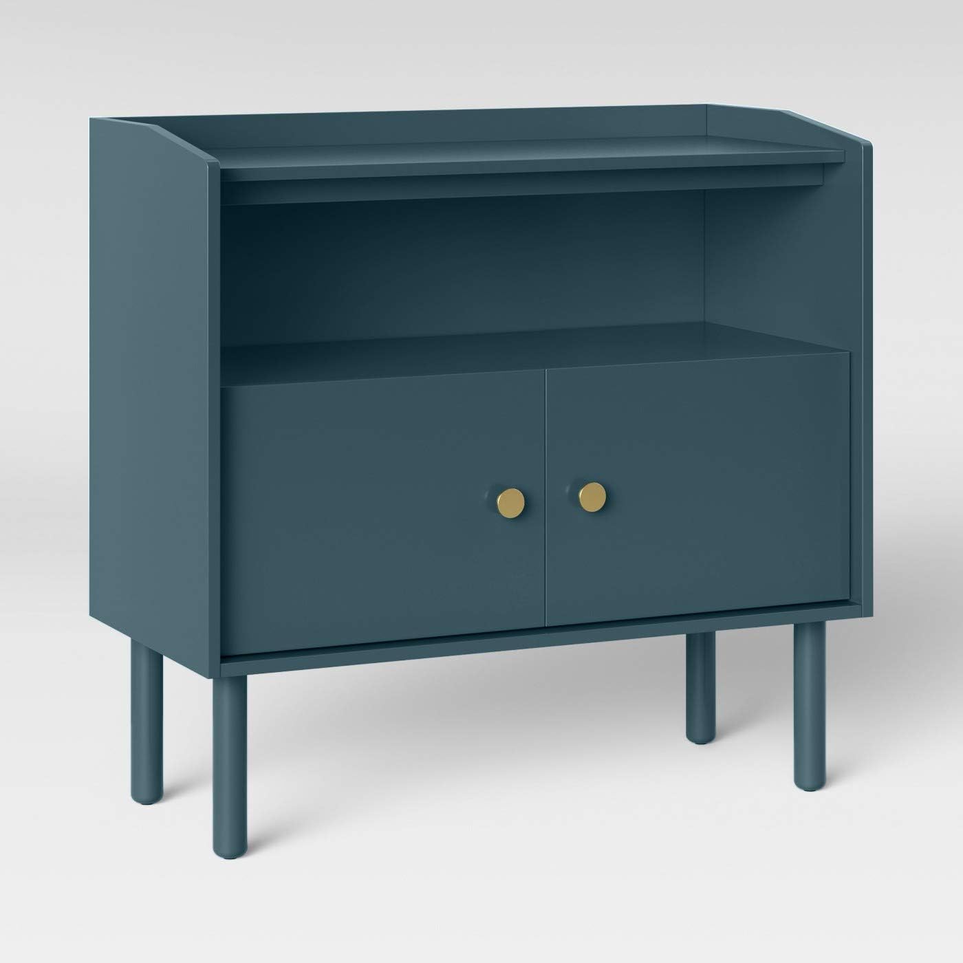 Amazon Com Blu Dot Design Manufacturing Wiley 2 Door Accent Gold Finish Handles Cabinet Project 62 Blue Kitchen Dining