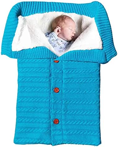 Sarababy Unisex Infant Swaddle Blankets Soft Thick Fleece Knit Baby Girls Boys Stroller Wraps Sleeping Sack Grey
