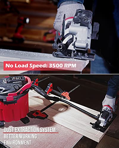 Minisierra circular PowerSmart, sierra circular compacta de 5,8 A y 4-1/2 pulgadas con guía láser, 6 hojas, 3500 RPM, profundidad máxima de corte 1-11/16(90°), 1-1/8(45°) , Ideal para Maderas, Azulejos, Cortes de Metal Blando Minisierra circular PowerSmart, sierra circular compacta de 5,8 A y 4-1/2 pulgadas con guía láser, 6 hojas, 3500 RPM, profundidad máxima de corte 1-11/16(90°), 1-1/8(45°) , Ideal para Maderas, Azulejos, Cortes de Metal Blando