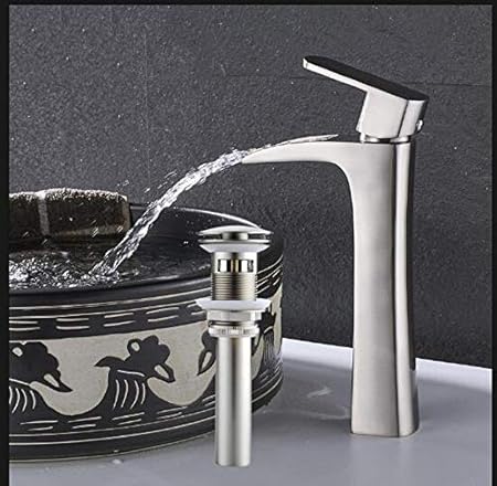 G0000D - Grifo de níquel cepillado para lavabo, grifo de lavabo de baño