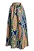 Women's Abstract Floral African Printed Pleated Maxi Long Dress Skirt X-Large