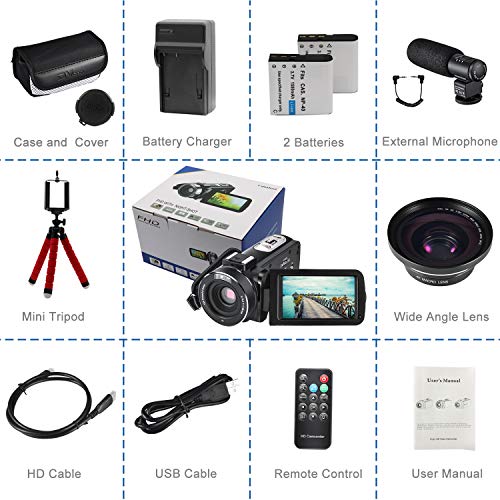 6 Camcorder+Vlogging+CofunKool+Microphone+Batteries