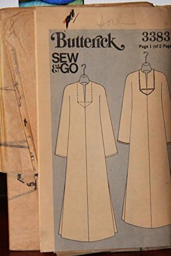 Vintage Butterick Pattern 3383 - Caftan (uncut pattern, missing envelope) Paperback – 1968
