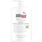 Sebamed Olive Face and Body Wash With Pump for Sensitive and Delicate Skin pH 5.5 Ultra Mild Dermatologist Recommended Cleanser 33.8 Fluid Ounces (1 Liter)