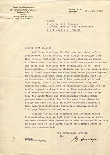 Amazon Com Chemist Hermann Staudinger Nobel Prize Autograph