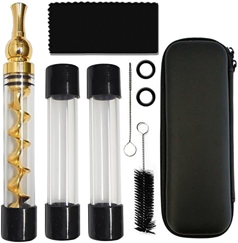 Rolling Glass Grinder Kit for Herb Leaves,Twisty Pipe Holder with Bottle Replacement Part and Cleaning Tools Ship from US
