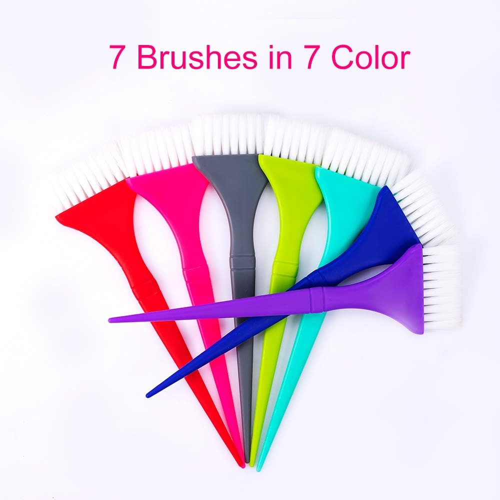 15 PCS Professional Salon Hair Coloring Dye Mixing Tint Bowls and Brush Kit [7 Tint bowl + 7 Hair coloring brush + 1Hair dye comb] Dye Brush & Comb/Mixing Bowl/Tint Tool - Multicolor: Kitchen & Dining