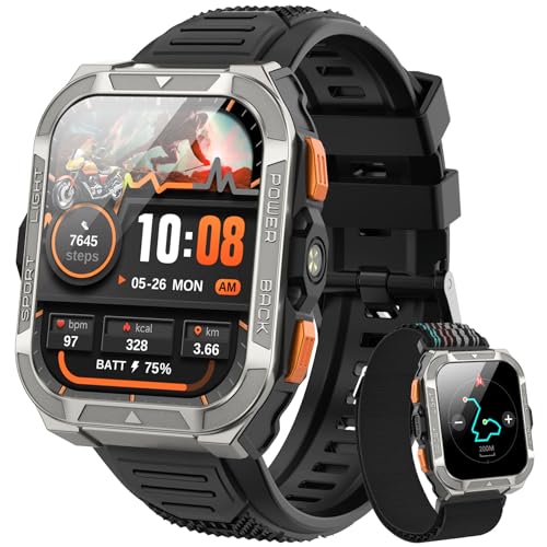 Blackview Men's Smartwatch, Fitness Smart Watch with Bluetooth Calls, 1.91 Inch GPS Smartwatch Military Men 115+ Sports Modes, Heart Rate Monitor, SpO2, Torch, Bussla for Android iOS
