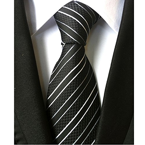 Jeatonge Lot 6 Pcs Mens Ties and 3 Free Tie Clips, Men's Classic Tie Necktie Woven Jacquard Neck Ties Gift box packing (Style 17)