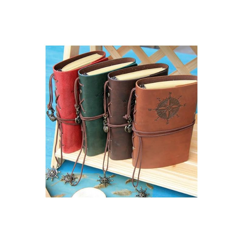 Quaderni Di Carta In Pelle Di Vacchetta Blocco Note Vuoto Da 64 - Foto 4