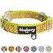 Blueberry Pet 10 Patterns Soft & Comfy Multicolor Tribal Triangles Padded Dog Collar, Lime, Small, Neck 12