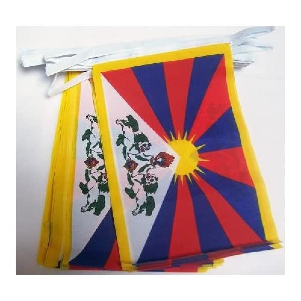 AZ FLAG - Tibet Bunting Flag - 40 Ft Garland with 20 Tibetan Flags 18'' x 12'' - 100% Polyester String Pennant - 12 meters