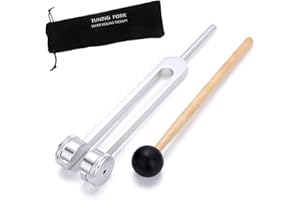 Bysameyee Tuning Fork 128 Hz, C-128 Frequency Aluminum Alloy Medical Non-Magnetic Tuning Fork for Healing with Taylor Percussion Hammer Mallet (128Hz)