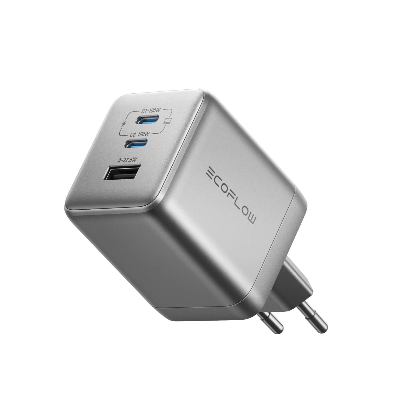 EcoFlow Rapid Pro Ladegerät, 100W USB C Ladegerät, 3 Ports Netzteil, GaN Charger Schnellladegerät, kompatibel mit iPhone 17 Serie, Galaxy S25 Serie, MacBook, iPad und mehr