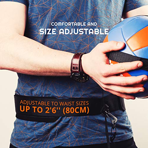 Puredrop-Volleyball-Training-Equipment-Aid-great-trainer-for-solo-practice-of-serving-tosses-and-arm-swings-Returns-the-ball-after-every-swing-Adjustable-cord-and-waist-length-fits-any-volleyball