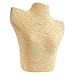 Jewelry Bust Display Stand – Sloping Shoulder Necklace Mannequin Display Shelf Stand - Flax Beige, 10 x 3 x 11 inches